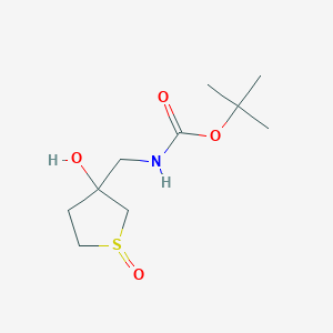 molecular formula C10H19NO4S B2839264 tert-butyl N-[(3-hydroxy-1-oxo-1lambda4-thiolan-3-yl)methyl]carbamate CAS No. 1864064-02-7