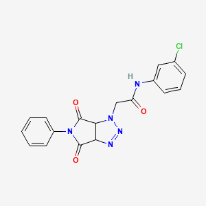 molecular formula C18H14ClN5O3 B2839275 N-(3-chlorophenyl)-2-(4,6-dioxo-5-phenyl-4,5,6,6a-tetrahydropyrrolo[3,4-d][1,2,3]triazol-1(3aH)-yl)acetamide CAS No. 1008036-28-9