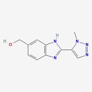 molecular formula C11H11N5O B2839276 [2-(3-Methyltriazol-4-yl)-3H-benzimidazol-5-yl]methanol CAS No. 2416235-65-7