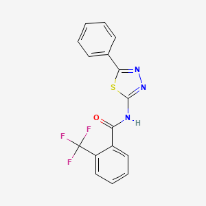 molecular formula C16H10F3N3OS B2839277 N-(5-phenyl-1,3,4-thiadiazol-2-yl)-2-(trifluoromethyl)benzamide CAS No. 391862-41-2