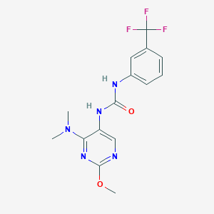 B2839354 1-(4-(Dimethylamino)-2-methoxypyrimidin-5-yl)-3-(3-(trifluoromethyl)phenyl)urea CAS No. 1797293-10-7