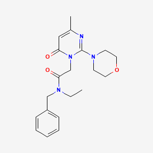 molecular formula C20H26N4O3 B2839370 N-benzyl-N-ethyl-2-[4-methyl-2-(morpholin-4-yl)-6-oxo-1,6-dihydropyrimidin-1-yl]acetamide CAS No. 1251711-04-2