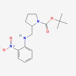 molecular formula C16H23N3O4 B2839387 tert-Butyl 2-(((2-nitrophenyl)amino)methyl)pyrrolidine-1-carboxylate CAS No. 1353978-32-1