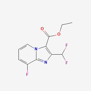 molecular formula C11H9F3N2O2 B2839395 Ethyl 2-(difluoromethyl)-8-fluoroimidazo[1,2-a]pyridine-3-carboxylate CAS No. 2451256-49-6