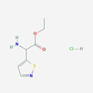 molecular formula C7H11ClN2O2S B2839431 Ethyl2-amino-2-(1,2-thiazol-5-yl)acetatehydrochloride CAS No. 2287262-53-5