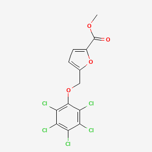 molecular formula C13H7Cl5O4 B2839437 Methyl 5-[(2,3,4,5,6-pentachlorophenoxy)methyl]furan-2-carboxylate CAS No. 438221-86-4