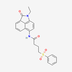 molecular formula C23H22N2O4S B2839446 N-(1-ethyl-2-oxo-1,2-dihydrobenzo[cd]indol-6-yl)-4-(phenylsulfonyl)butanamide CAS No. 922982-39-6