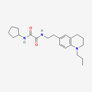 molecular formula C21H31N3O2 B2839464 N-cyclopentyl-N'-[2-(1-propyl-1,2,3,4-tetrahydroquinolin-6-yl)ethyl]ethanediamide CAS No. 955594-23-7