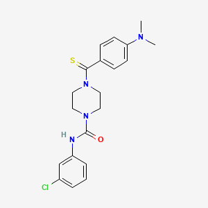 molecular formula C20H23ClN4OS B2839492 N-(3-chlorophenyl)-4-[4-(dimethylamino)benzenecarbothioyl]piperazine-1-carboxamide CAS No. 899726-23-9
