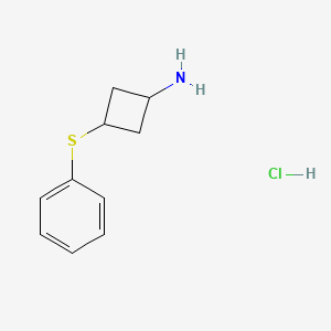 molecular formula C10H14ClNS B2839511 (1R,3r)-3-(phenylsulfanyl)cyclobutan-1-amine hydrochloride CAS No. 2059913-79-8