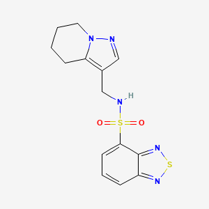 molecular formula C14H15N5O2S2 B2839522 N-((4,5,6,7-tetrahydropyrazolo[1,5-a]pyridin-3-yl)methyl)benzo[c][1,2,5]thiadiazole-4-sulfonamide CAS No. 2034338-25-3