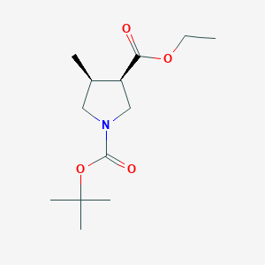 molecular formula C13H23NO4 B2839552 cis-1-tert-butyl 3-ethyl 4-methylpyrrolidine-1,3-dicarboxylate CAS No. 1788044-03-0