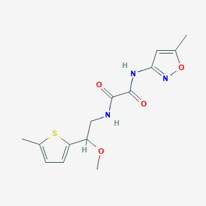 molecular formula C14H17N3O4S B2839560 N1-(2-methoxy-2-(5-methylthiophen-2-yl)ethyl)-N2-(5-methylisoxazol-3-yl)oxalamide CAS No. 1448123-59-8