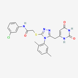 molecular formula C23H21ClN6O3S B2839616 N-(3-chlorophenyl)-2-{[4-(2,5-dimethylphenyl)-5-[(2,6-dioxo-1,2,3,6-tetrahydropyrimidin-4-yl)methyl]-4H-1,2,4-triazol-3-yl]sulfanyl}acetamide CAS No. 852048-30-7
