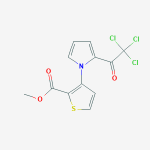 molecular formula C12H8Cl3NO3S B2839618 methyl 3-[2-(2,2,2-trichloroacetyl)-1H-pyrrol-1-yl]-2-thiophenecarboxylate CAS No. 477863-77-7