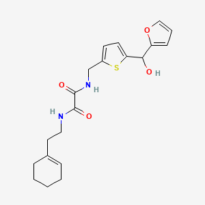 molecular formula C20H24N2O4S B2839678 N'-[2-(cyclohex-1-en-1-yl)ethyl]-N-({5-[(furan-2-yl)(hydroxy)methyl]thiophen-2-yl}methyl)ethanediamide CAS No. 2034257-95-7