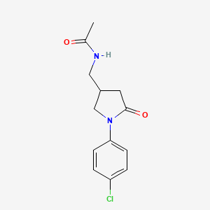 molecular formula C13H15ClN2O2 B2839682 N-((1-(4-chlorophenyl)-5-oxopyrrolidin-3-yl)methyl)acetamide CAS No. 954704-55-3