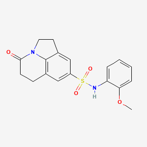 molecular formula C18H18N2O4S B2839722 N-(2-methoxyphenyl)-4-oxo-1,2,5,6-tetrahydro-4H-pyrrolo[3,2,1-ij]quinoline-8-sulfonamide CAS No. 898419-88-0