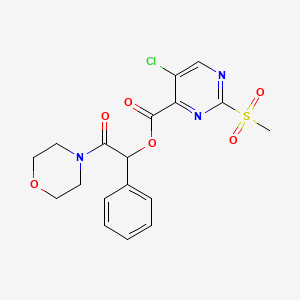 molecular formula C18H18ClN3O6S B2839735 2-(Morpholin-4-yl)-2-oxo-1-phenylethyl 5-chloro-2-methanesulfonylpyrimidine-4-carboxylate CAS No. 949344-81-4