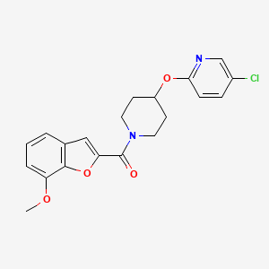 molecular formula C20H19ClN2O4 B2839746 (4-((5-Chloropyridin-2-yl)oxy)piperidin-1-yl)(7-methoxybenzofuran-2-yl)methanone CAS No. 1428375-71-6