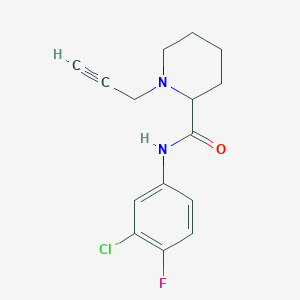 molecular formula C15H16ClFN2O B2839757 N-(3-chloro-4-fluorophenyl)-1-(prop-2-yn-1-yl)piperidine-2-carboxamide CAS No. 1214165-85-1