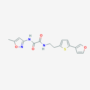 molecular formula C16H15N3O4S B2839784 N-{2-[5-(furan-3-yl)thiophen-2-yl]ethyl}-N'-(5-methyl-1,2-oxazol-3-yl)ethanediamide CAS No. 2034255-84-8