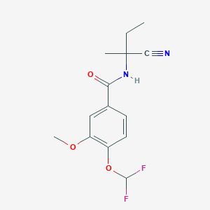 molecular formula C14H16F2N2O3 B2839804 N-(1-cyano-1-methylpropyl)-4-(difluoromethoxy)-3-methoxybenzamide CAS No. 1311530-81-0