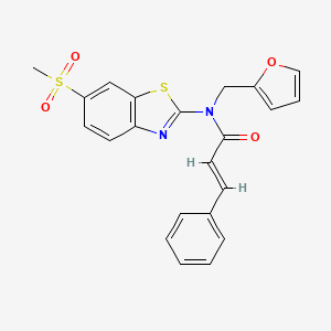 B2839846 N-(furan-2-ylmethyl)-N-(6-(methylsulfonyl)benzo[d]thiazol-2-yl)cinnamamide CAS No. 1006996-23-1