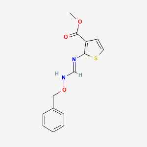molecular formula C14H14N2O3S B2839900 methyl 2-[(E)-N'-(benzyloxy)imidamido]thiophene-3-carboxylate CAS No. 338750-44-0
