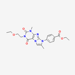 ethyl 4-(3-(2-ethoxyethyl)-1,7-dimethyl-2,4-dioxo-3,4-dihydro-1H-imidazo[2,1-f]purin-8(2H)-yl)benzoate