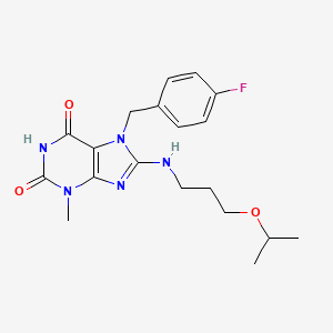 7-(4-fluorobenzyl)-8-((3-isopropoxypropyl)amino)-3-methyl-1H-purine-2,6(3H,7H)-dione