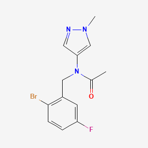 molecular formula C13H13BrFN3O B2839974 N-[(2-bromo-5-fluorophenyl)methyl]-N-(1-methyl-1H-pyrazol-4-yl)acetamide CAS No. 2380077-99-4