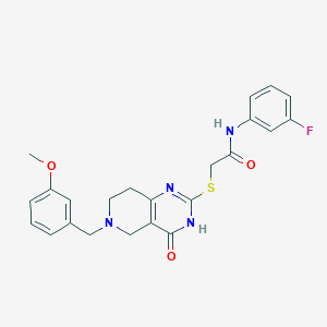 molecular formula C23H23FN4O3S B2839989 N-(3-fluorophenyl)-2-((6-(3-methoxybenzyl)-4-oxo-3,4,5,6,7,8-hexahydropyrido[4,3-d]pyrimidin-2-yl)thio)acetamide CAS No. 866866-61-7