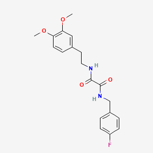 molecular formula C19H21FN2O4 B2839994 N-[2-(3,4-DIMETHOXYPHENYL)ETHYL]-N'-[(4-FLUOROPHENYL)METHYL]ETHANEDIAMIDE CAS No. 361463-67-4