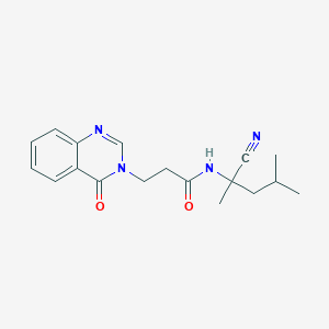 molecular formula C18H22N4O2 B2840024 N-(1-cyano-1,3-dimethylbutyl)-3-(4-oxo-3,4-dihydroquinazolin-3-yl)propanamide CAS No. 1258757-59-3