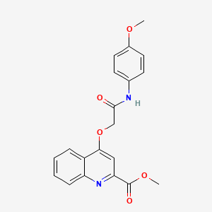 molecular formula C20H18N2O5 B2840040 METHYL 4-{[(4-METHOXYPHENYL)CARBAMOYL]METHOXY}QUINOLINE-2-CARBOXYLATE CAS No. 1359390-77-4