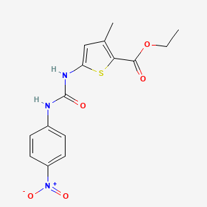 molecular formula C15H15N3O5S B2840046 ETHYL 3-METHYL-5-{[(4-NITROPHENYL)CARBAMOYL]AMINO}THIOPHENE-2-CARBOXYLATE CAS No. 380180-68-7