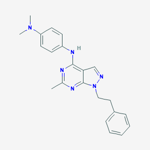 molecular formula C22H24N6 B284007 N-[4-(dimethylamino)phenyl]-N-[6-methyl-1-(2-phenylethyl)-1H-pyrazolo[3,4-d]pyrimidin-4-yl]amine 