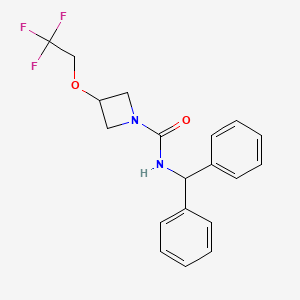 molecular formula C19H19F3N2O2 B2840073 N-(diphenylmethyl)-3-(2,2,2-trifluoroethoxy)azetidine-1-carboxamide CAS No. 2320536-81-8
