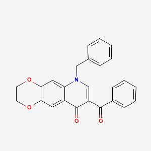 molecular formula C25H19NO4 B2840107 8-benzoyl-6-benzyl-2H,3H,6H,9H-[1,4]dioxino[2,3-g]quinolin-9-one CAS No. 902507-05-5