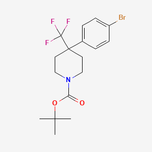 molecular formula C17H21BrF3NO2 B2840118 tert-Butyl 4-(4-bromophenyl)-4-(trifluoromethyl)piperidine-1-carboxylate CAS No. 2228327-93-1