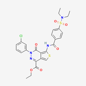molecular formula C26H25ClN4O6S2 B2840122 ethyl 3-(3-chlorophenyl)-5-(4-(N,N-diethylsulfamoyl)benzamido)-4-oxo-3,4-dihydrothieno[3,4-d]pyridazine-1-carboxylate CAS No. 890880-07-6