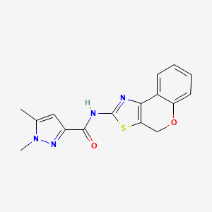 molecular formula C16H14N4O2S B2840165 N-(4H-chromeno[4,3-d]thiazol-2-yl)-1,5-dimethyl-1H-pyrazole-3-carboxamide CAS No. 1013771-51-1
