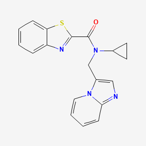molecular formula C19H16N4OS B2840172 N-cyclopropyl-N-({imidazo[1,2-a]pyridin-3-yl}methyl)-1,3-benzothiazole-2-carboxamide CAS No. 1448050-41-6