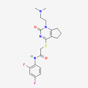 N-(2,4-difluorophenyl)-2-((1-(2-(dimethylamino)ethyl)-2-oxo-2,5,6,7-tetrahydro-1H-cyclopenta[d]pyrimidin-4-yl)thio)acetamide