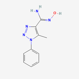 molecular formula C10H11N5O B2840195 N'-hydroxy-5-methyl-1-phenyl-1H-1,2,3-triazole-4-carboximidamide CAS No. 1255790-85-2