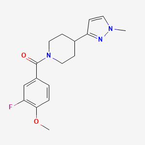 (3-fluoro-4-methoxyphenyl)(4-(1-methyl-1H-pyrazol-3-yl)piperidin-1-yl)methanone