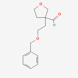 molecular formula C14H18O3 B2840202 3-[2-(Benzyloxy)ethyl]oxolane-3-carbaldehyde CAS No. 1934451-45-2