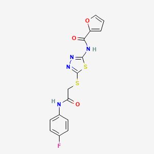 N-(5-((2-((4-fluorophenyl)amino)-2-oxoethyl)thio)-1,3,4-thiadiazol-2-yl)furan-2-carboxamide