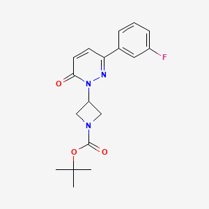 molecular formula C18H20FN3O3 B2840240 Tert-butyl 3-[3-(3-fluorophenyl)-6-oxo-1,6-dihydropyridazin-1-yl]azetidine-1-carboxylate CAS No. 2380187-92-6